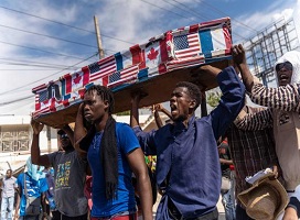 Protestors in Haiti